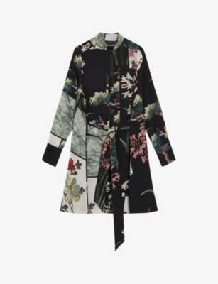 TED BAKER: Winnieh floral patchwork-print woven dress