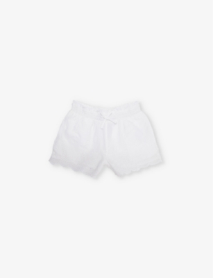 POLO RALPH LAUREN: Girls' broderie-trim slip-pocket cotton shorts