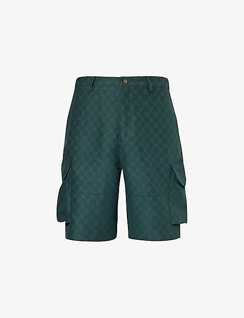 DAILY PAPER: Benji brand-embellished woven cargo shorts