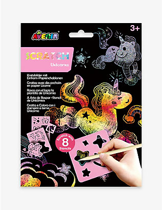 AVENIR: Scratch unicorn stencil art set