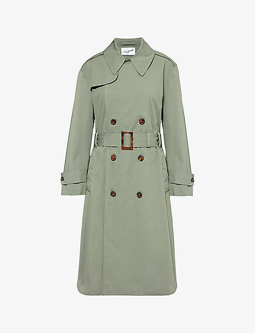 VAQUERA: Underwear-embellished cut-out woven trench coat