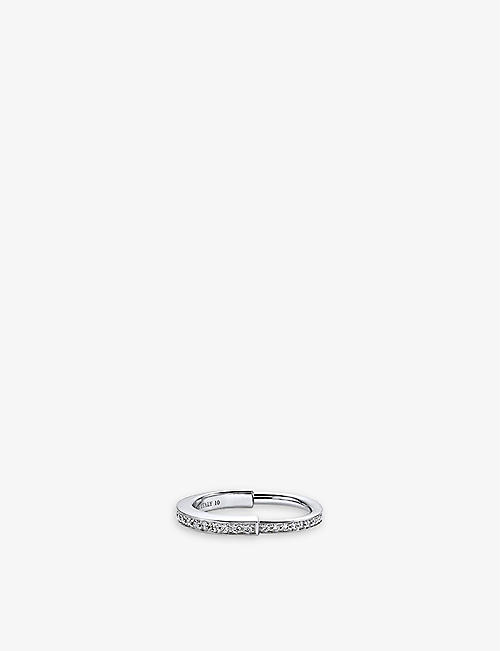 TIFFANY & CO: Tiffany Lock 18ct white-gold and 0.35ct round-brilliant diamond ring