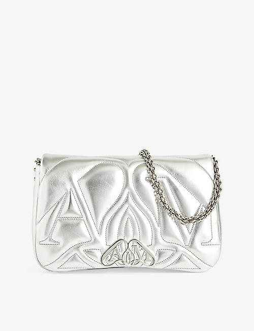 ALEXANDER MCQUEEN: The Seal embroidered-leather cross-body bag