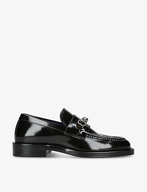 BURBERRY: Barbed wire-embellished leather loafers