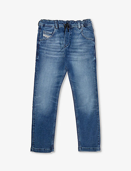 DIESEL: Washed drawstring-waistband stretch-denim jeans 6-16 years