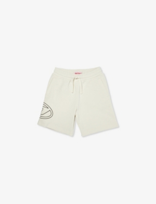 DIESEL: Logo-embossed relaxed cotton-jersey shorts 6-16 years