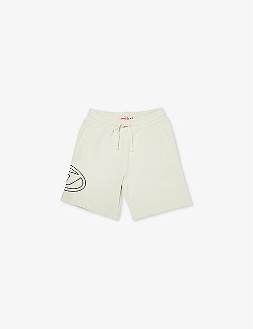 DIESEL: Logo-embossed relaxed cotton-jersey shorts 6-16 years