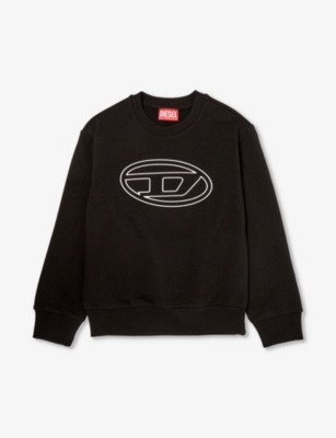 DIESEL: Logo-embossed relaxed-fit cotton-jersey sweatshirt 6-16 years