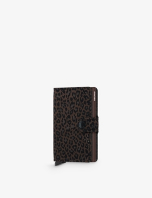 SECRID: Animal-print branded leather wallet