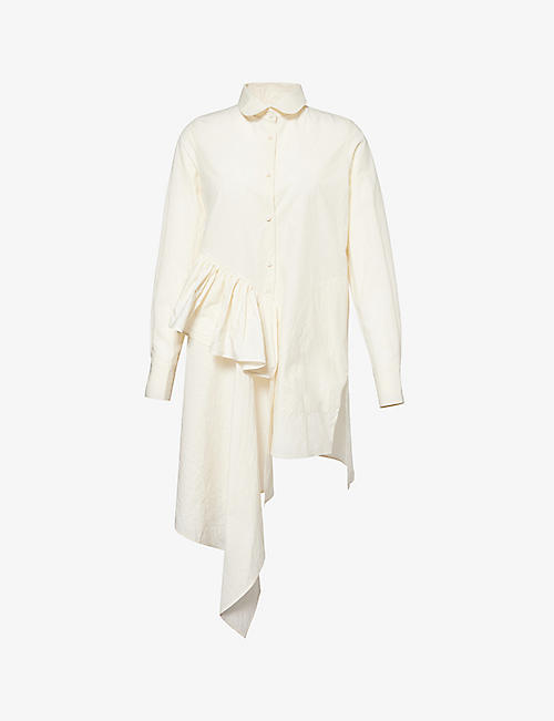 UMA WANG: Trista asymmetric relaxed-fit cotton top