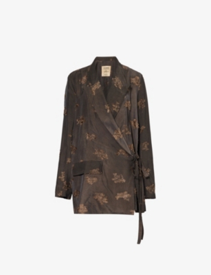 UMA WANG: Khloe distressed-pattern woven jacket