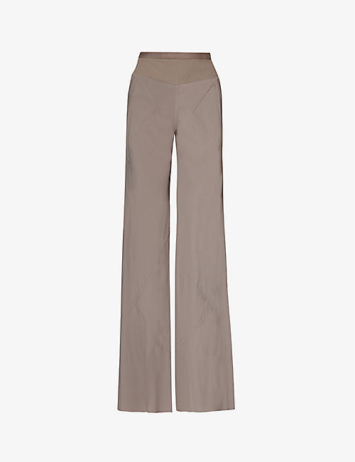 RICK OWENS: High-rise wide-leg woven trousers