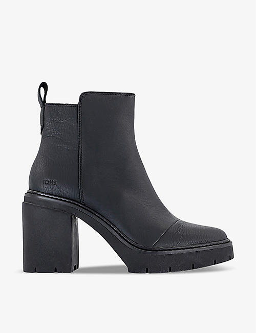 TOMS: Rya leather heeled ankle boots