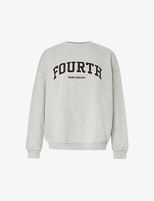 4TH & RECKLESS: Dianna logo-embroidered round-neck cotton-jersey sweatshirt