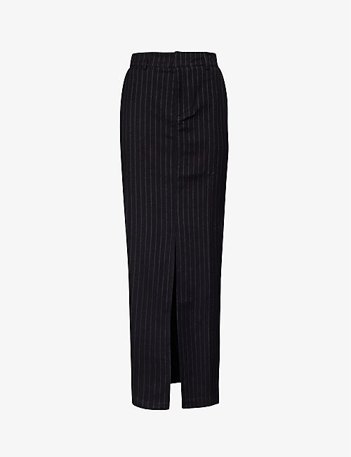 4TH & RECKLESS: Ruth striped stretch-woven maxi skirt