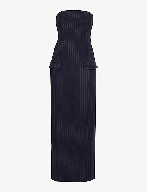 4TH & RECKLESS: Carly pinstriped stretch-woven midi dress