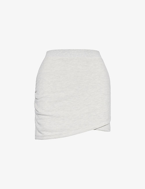 4TH & RECKLESS: Catherine ruched cotton-jersey mini skirt
