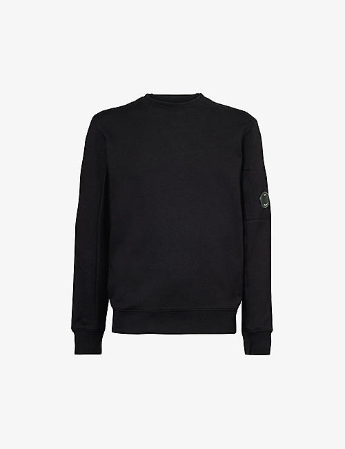 CP COMPANY: Goggle lens-embellished cotton-jersey sweatshirt