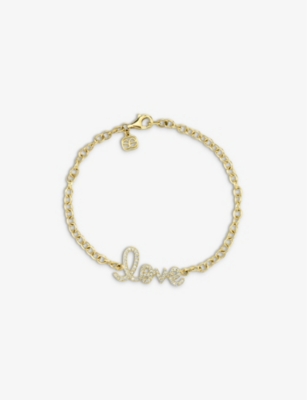 SYDNEY EVAN: Love 14ct yellow-gold and 0.26ct diamond bracelet