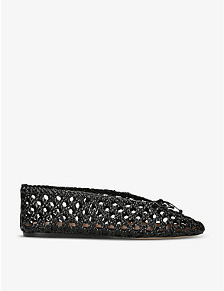 LE MONDE BERYL: Regency bow-embellished leather slippers