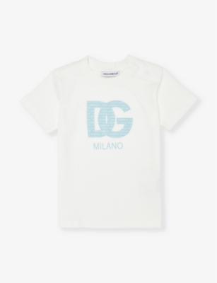 DOLCE & GABBANA: Brand-print short-sleeve cotton-jersey T-shirt 6-30 months