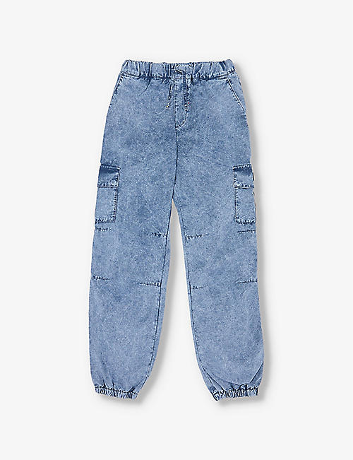 DOLCE & GABBANA: Brand-patch tapered-leg denim trousers 10-12 years