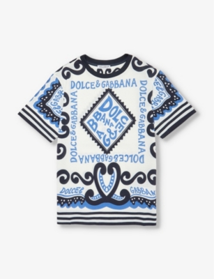 DOLCE & GABBANA: Brand-pattern short-sleeve cotton-jersey T-shirt 5-12 years