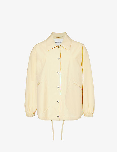 JIL SANDER: Brand-print collared cotton jacket