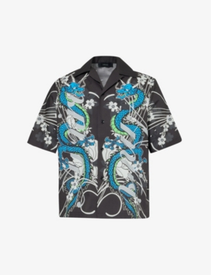 AMIRI: Dragon graphic-pattern cotton shirt