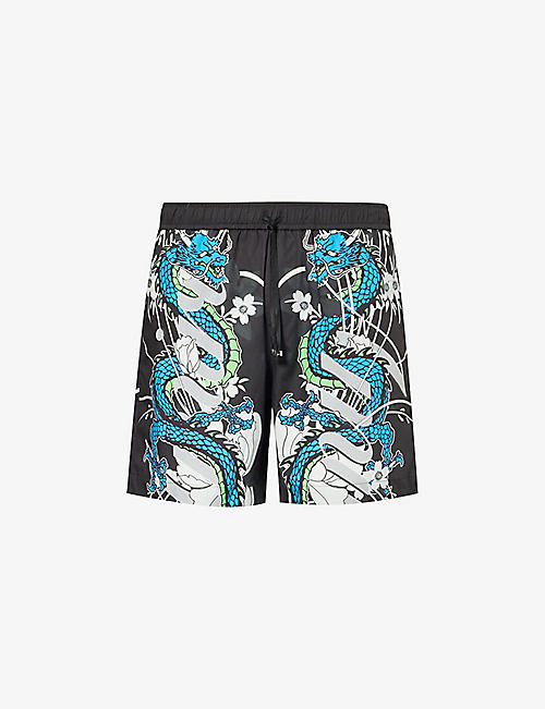 AMIRI: Dragon graphic-pattern cotton shorts