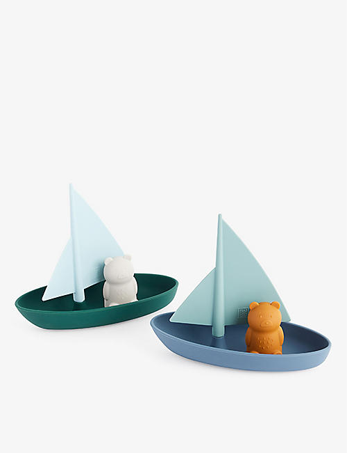 LIEWOOD: Ensley boat and bear silicone toy set