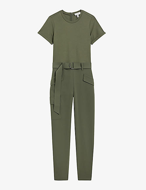 TED BAKER: Graciej high-rise short-sleeve stretch-woven jumpsuit