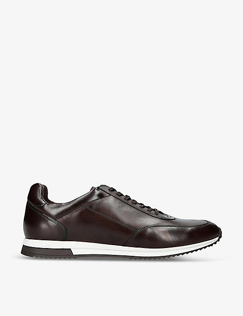LOAKE: Bannister tonal-stitching leather low-top trainers
