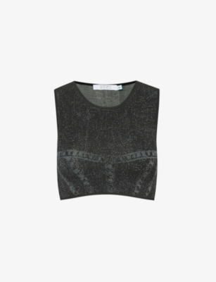 PH5: Lillian cropped recycled viscose and rayon-blend knitted top