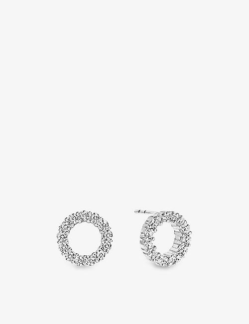 SIF JAKOBS: Biella circular sterling-silver and zirconia stud earrings
