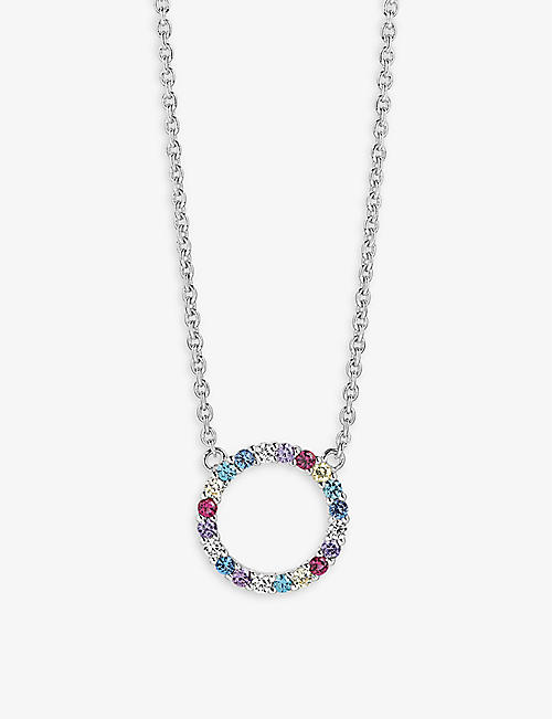 SIF JAKOBS: Biella Grande sterling-silver and zirconia pendant necklace