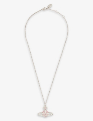 VIVIENNE WESTWOOD JEWELLERY: Kika crystal-embellished brass pendant necklace