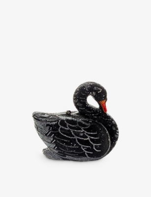 JUDITH LEIBER COUTURE: Odile swan-shaped crystal-embellished metal clutch bag