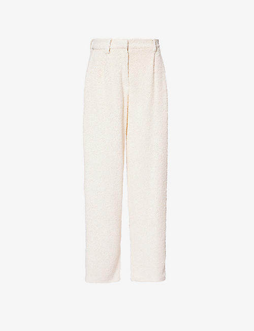MAGDA BUTRYM: Wide-leg mid-rise linen-blend trousers
