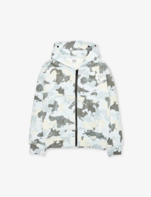 CP COMPANY: Camo-print lens-embellished cotton-jersey hoody 8-14 years