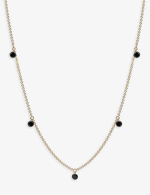 THE ALKEMISTRY: The Alkemistry 18ct yellow-gold and 0.10ct black diamond necklace