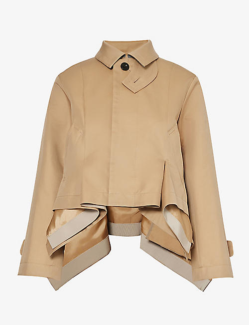 SACAI: Layered-hem regular-fit woven jacket