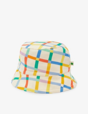 THE BONNIE MOB: Graphic-print wide-brim organic-cotton bucket hat 2-4 years