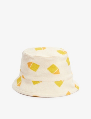 THE BONNIE MOB: Graphic-print wide-brim organic-cotton bucket hat 2-4 years