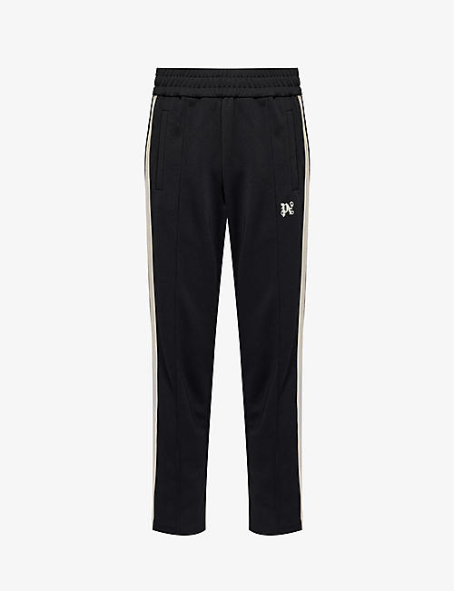 PALM ANGELS: Monogram brand-patch straight-leg woven track trousers