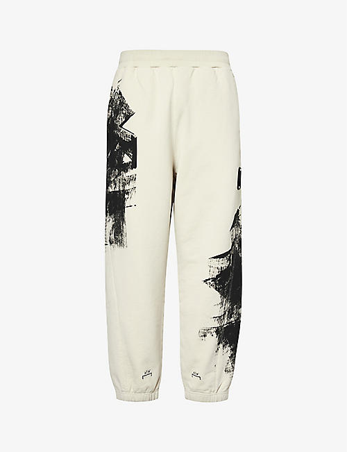 A COLD WALL: Brushstroke abstract-print cotton-jersey jogging bottoms