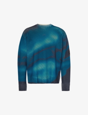 A COLD WALL: Gradient-pattern relaxed-fit wool-knit jumper