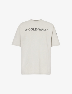 A COLD WALL: Overdye logo-print cotton-jersey T-shirt