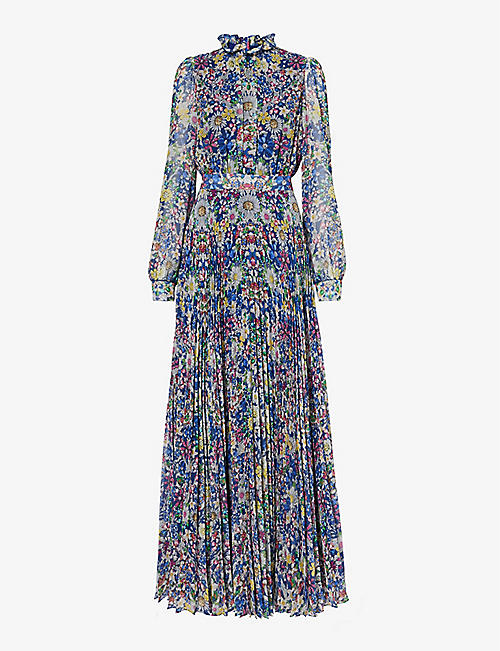 MARY KATRANTZOU: Selene floral-print woven maxi dress
