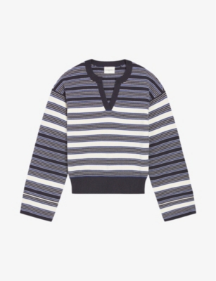CLAUDIE PIERLOT: Striped cotton and cashmere-blend jumper